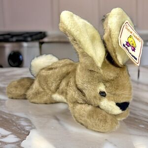 VINTAGE A&A Plush Bunny Rabbit Stuffed Realistic Soft N' Cuddly 11" Original Tag